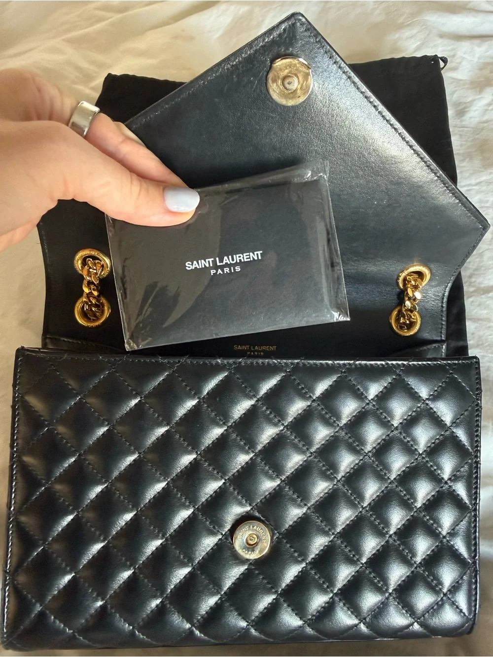 Saint Laurent Black Medium Envelope Bag